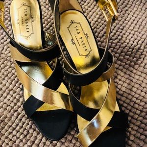 Ted Baker Gold and Black High Heels